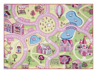 REBEL ROADS КОВРИК Sweet town 26 Сладости, противоскользящий детский - розовый / зеленый цена и информация | Ковры | pigu.lt