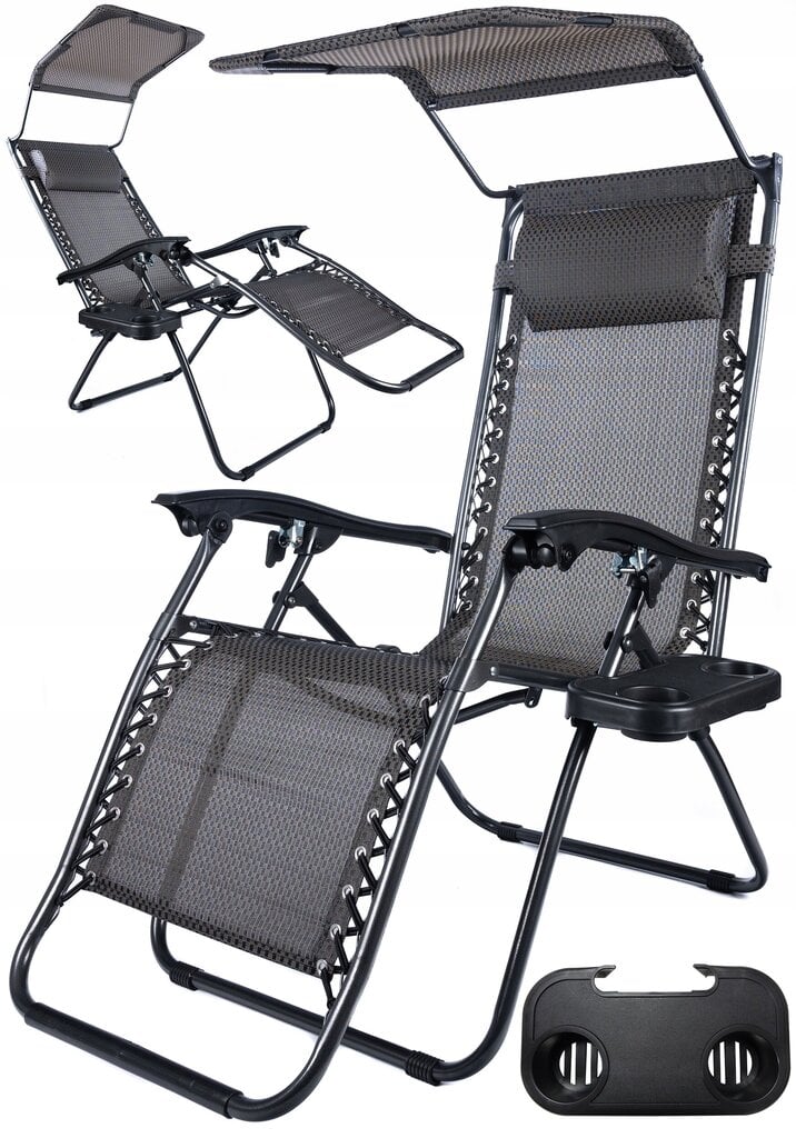 Gultas-kėdė Gotel, juodas kaina ir informacija | Lauko kėdės, foteliai, pufai | pigu.lt
