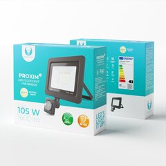 Forever PROXIM II Комнатный & Уличный IP66 LED PIR Прожектор  20W 1600 люменов неитрально белый 4500K Черный цена и информация | Уличные светильники | pigu.lt