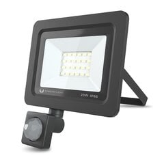 Prožektorius LED PROXIM II 20W 6000K PIR IP66 Forever Light, juodas kaina ir informacija | Lauko šviestuvai | pigu.lt