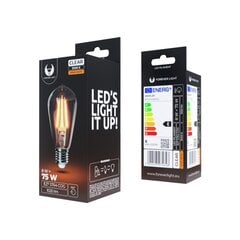 Forever COG Прозрачная Fillament E27 ST64 8W LED лампочка 1020 Lumeni 3000K Тепло белый для дэкора и садовой гирлянды цена и информация | Электрические лампы | pigu.lt