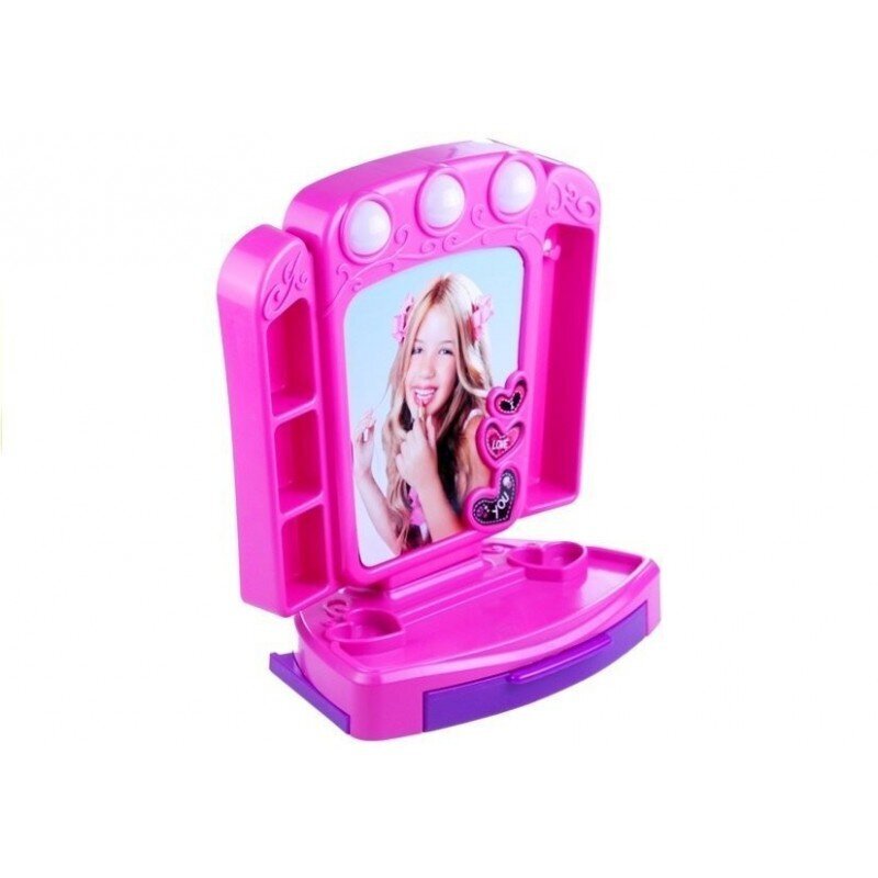 Kosmetinis staliukas Lean Toys, rožinis kaina ir informacija | Žaislai mergaitėms | pigu.lt
