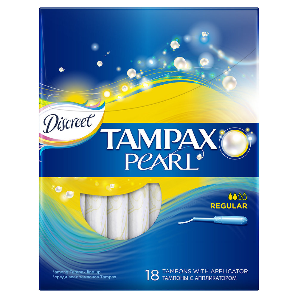 Tamponai Tampax Pearl Regular, 18 vnt. kaina ir informacija | Tamponai, higieniniai paketai, įklotai | pigu.lt