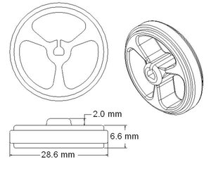 Pololu tvirtinimo ratai 32 x 7mm, juodi, 2 vienetai kaina ir informacija | Tvirtinimo detalės | pigu.lt