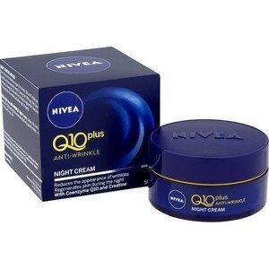 Naktinis veido kremas Nivea Q10+ Anti-Wrinkle, 50 ml, 3 vnt цена и информация | Veido kremai | pigu.lt