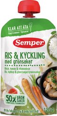 Ryžių ir vištienos tyrelė Semper, 6 mėn+, 120g x 6 pakuotės цена и информация | Пюре | pigu.lt