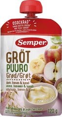 Semper Rte Oatmeal Cif Apple Apple, Cinnamon 6 месяцев, 120 г, 6 упаковок цена и информация | Каши | pigu.lt