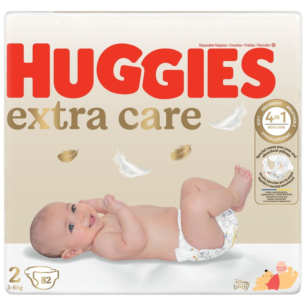 Sauskelnės Huggies Soft 2(3-6kg) Newborn Mega, 2 x 82 vnt. kaina ir informacija | Sauskelnės | pigu.lt