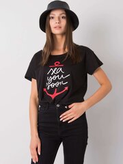 Marškinėliai moterims Fancy 2016102969921, juodi цена и информация | Женские футболки | pigu.lt