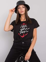 Marškinėliai moterims Fancy 2016102969921, juodi цена и информация | Женские футболки | pigu.lt