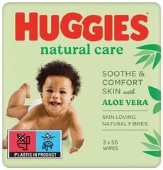 Huggies Wet Wipes NaturalCare 168pc., 4 набор упаковки цена и информация |  Одноразовые пеленки и влажные салфетки | pigu.lt