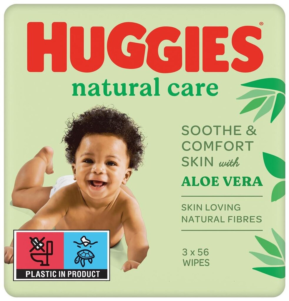 Drėgnų servetėlių rinkinys HUGGIES NaturalCare, 168 vnt. kaina ir informacija | Drėgnos servetėlės, paklotai | pigu.lt