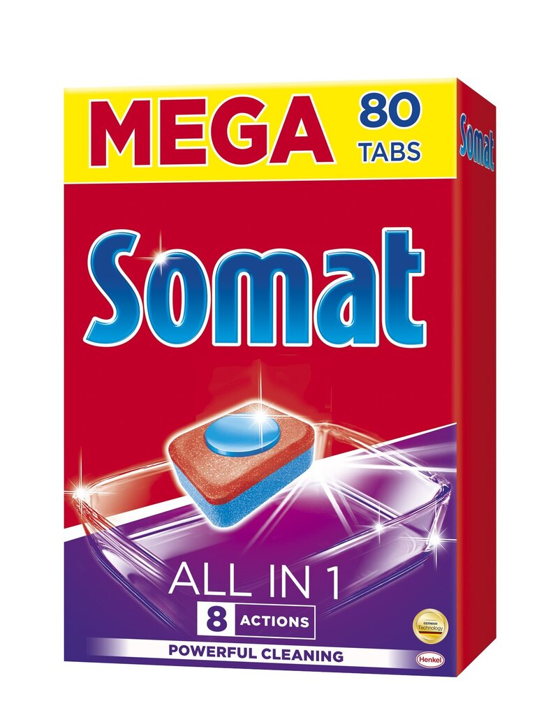 Somat All in 1 tabletės, 3 x 80 vnt. цена и информация | Indų plovimo priemonės | pigu.lt