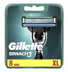 Skustuvo galvutės Gillette Mach3, 8 vnt. kaina ir informacija | Skutimosi priemonės ir kosmetika | pigu.lt