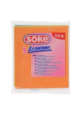 Soke Cloths - Sponge Economic, 3 ПК, 12 упаковочных наборов цена и информация | Инвентарь для уборки и принадлежности | pigu.lt