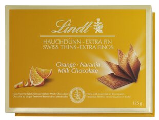 Pieninis šokoladas apelsinų skonio Lindt Thins, 9x125g цена и информация | Сладости | pigu.lt