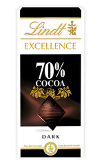 Juodasis šokoladas 70% Lindt Excellence, 10x100g цена и информация | Сладости | pigu.lt