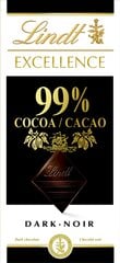 Lindt Excellence Black Chocolate (99%), 50 г, 9 набор упаковки цена и информация | Сладости | pigu.lt