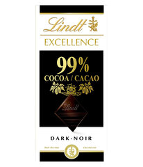 Juodasis šokoladas Lindt Excellence 99%, 9x50g kaina ir informacija | Saldumynai | pigu.lt