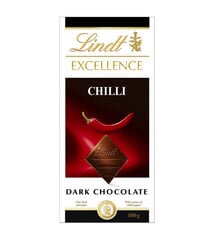 Juodasis šokoladas su aitriosiomis paprikomis Lindt Excellence, 10x100g kaina ir informacija | Saldumynai | pigu.lt