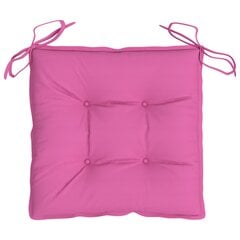 vidaXL Kėdės pagalvėlės, 4vnt., rožinės spalvos, 50x50x7cm, audinys kaina ir informacija | Pagalvės, užvalkalai, apsaugos | pigu.lt