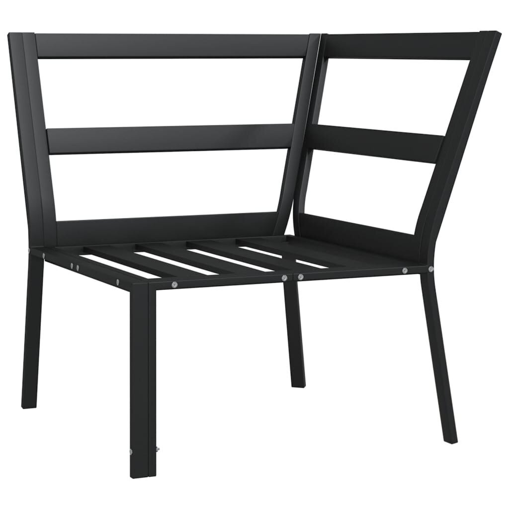 Sodo kėdė su pagalvėlėmis vidaXL 76x76x79cm, juoda kaina ir informacija | Lauko kėdės, foteliai, pufai | pigu.lt