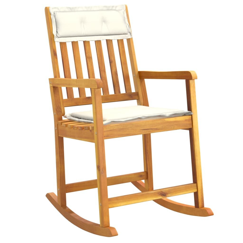 vidaXL Supama kėdė su pagalvėlėmis, akacijos medienos masyvas цена и информация | Svetainės foteliai | pigu.lt
