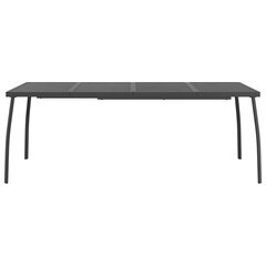 vidaXL Sodo stalas, antracito, 200x100x72cm, plienas, tinklelis kaina ir informacija | Lauko stalai, staliukai | pigu.lt