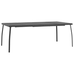 vidaXL Sodo stalas, antracito, 200x100x72cm, plienas, tinklelis kaina ir informacija | Lauko stalai, staliukai | pigu.lt