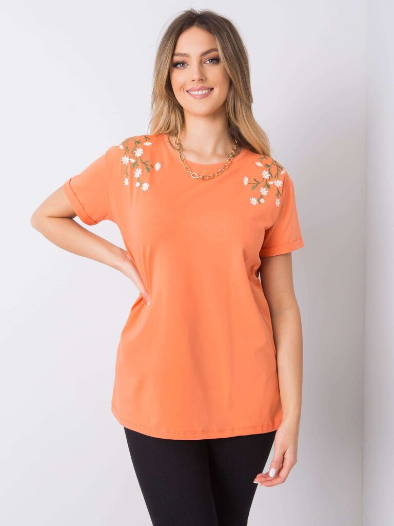 Marškinėliai moterims Fancy 2016102899365, oranžiniai kaina ir informacija | Marškinėliai moterims | pigu.lt