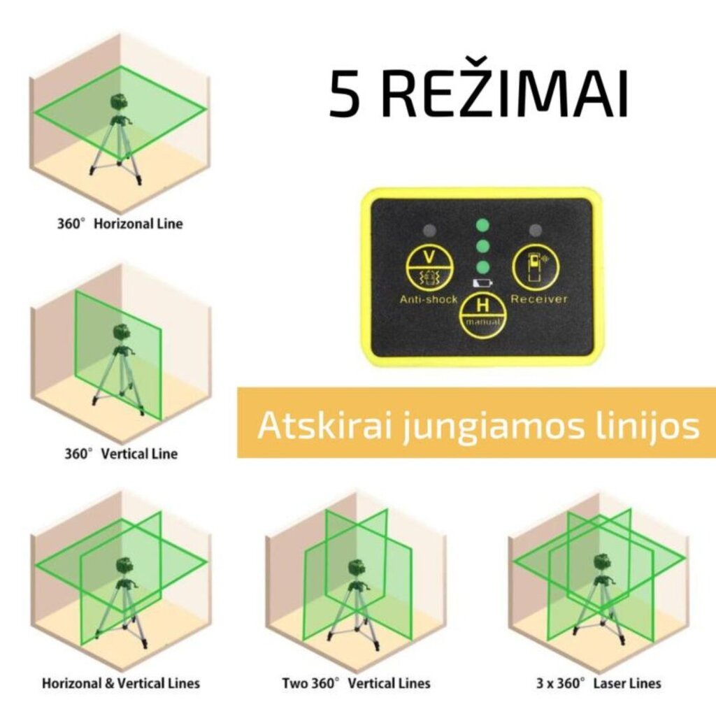 Linijinis lazerinis nivelyras Firecore F94T-XG цена и информация | Mechaniniai įrankiai | pigu.lt