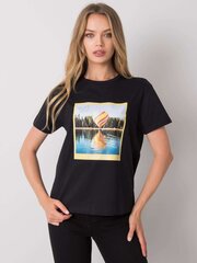 Marškinėliai moterims Factory Price 2016102960188, juodi цена и информация | Женские футболки | pigu.lt