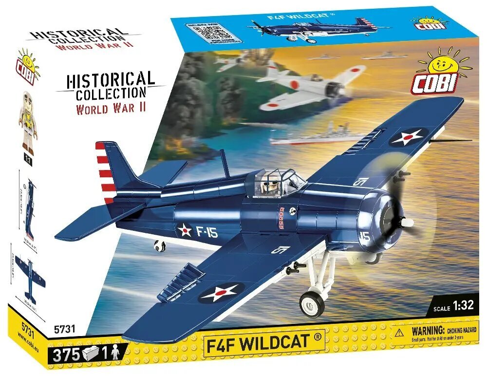 Konstruktorius Cobi Historical Collection F4F Wildcat, 375 det kaina ir informacija | Konstruktoriai ir kaladėlės | pigu.lt