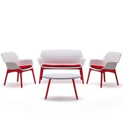 Sodo baldų komplektas Luxor Lounge Set, baltas/raudonas kaina ir informacija | Lauko baldų komplektai | pigu.lt