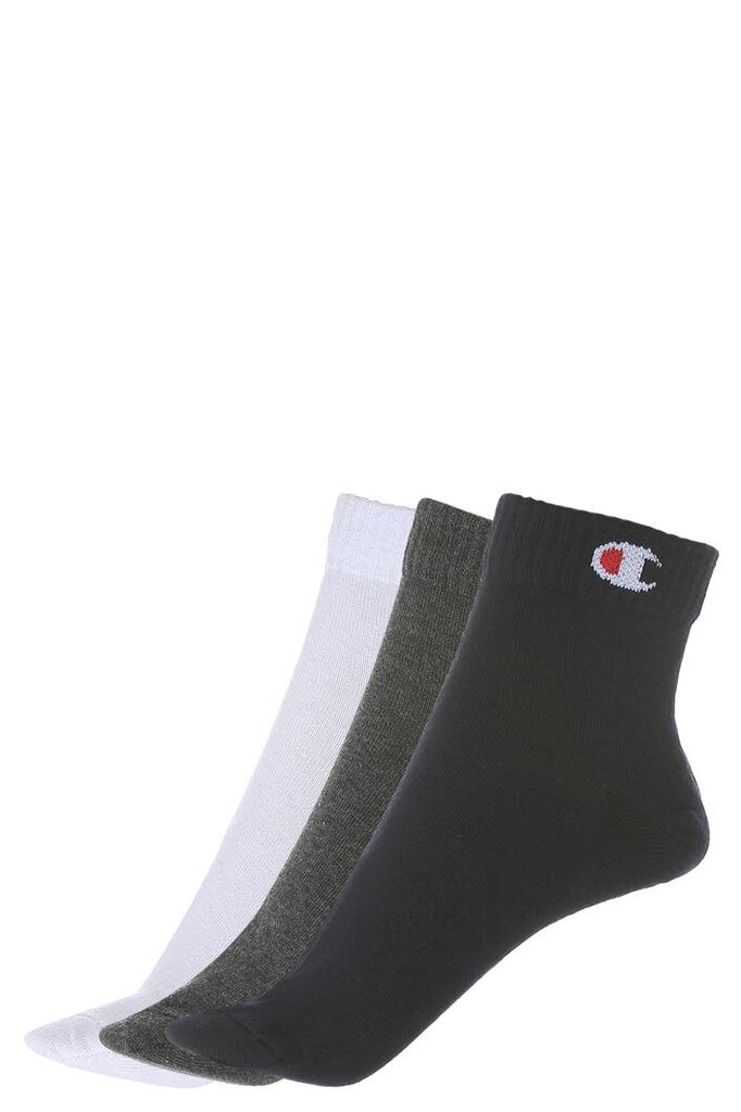 Sportinės kojinės vyrams Champion Y08QHM3C0, juodos, 3 poros kaina ir informacija | Vyriškos kojinės | pigu.lt