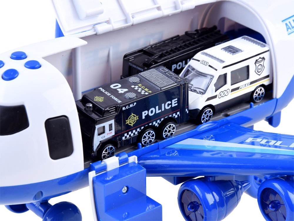 Policijos lėktuvas su transporto priemonėmis Six Six Zero kaina ir informacija | Žaislai berniukams | pigu.lt