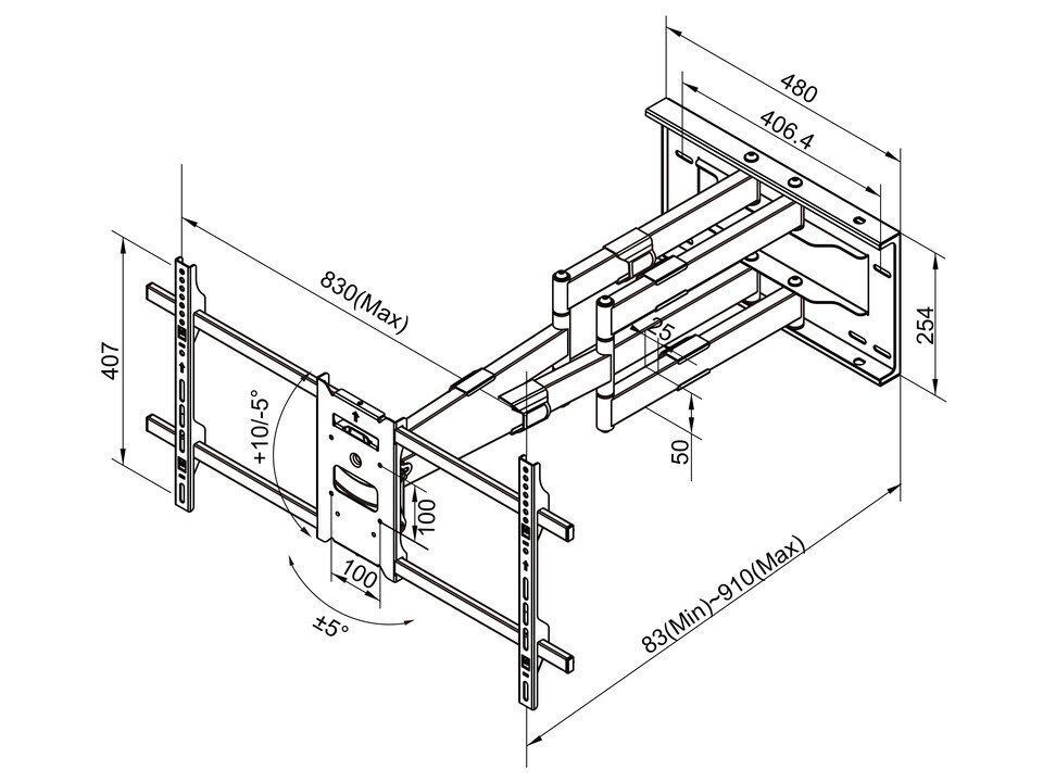 Multibrackets MB-6546 50-90” цена и информация | Televizorių laikikliai, tvirtinimai | pigu.lt