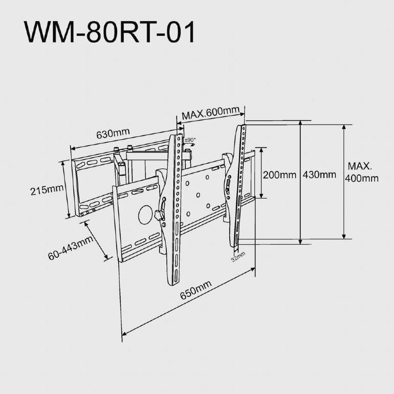 Gembird WM-80ST-02 37-80” kaina ir informacija | Televizorių laikikliai, tvirtinimai | pigu.lt