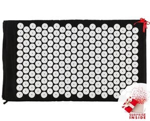 Акупрессурный массажный коврик 74x43 см, черный цена и информация | Аксессуары для массажа | pigu.lt