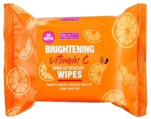 Veido makiažo valymo servetėlės Beauty Formulas Brightening Vitamin C Make-up remover wipes, 30 vnt. kaina ir informacija | Veido prausikliai, valikliai | pigu.lt