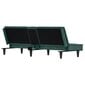 vidaXL Sofa-lova su puodelių laikikliais, tamsiai žalia, aksomas цена и информация | Sofos | pigu.lt
