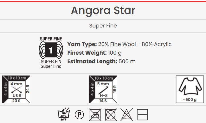Mezgimo siūlai YarnAnrt Angora Star 100 g, spalva 551 цена и информация | Mezgimui | pigu.lt