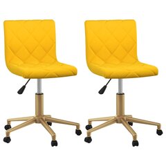 2 - jų pasukamų valgomojo kėdžių komplektas vidaXL, geltonas цена и информация | Стулья для кухни и столовой | pigu.lt