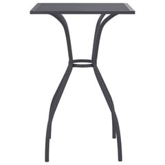 vidaXL Sodo stalas, antracito, 50x50x72cm, plienas, tinklinis kaina ir informacija | Lauko stalai, staliukai | pigu.lt