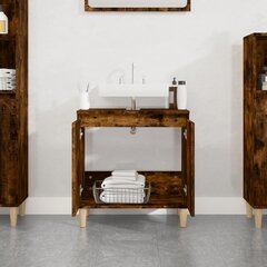 vidaXL Spintelė praustuvui, dūminio ąžuolo, 58x33x60cm, mediena цена и информация | Шкафчики для ванной | pigu.lt