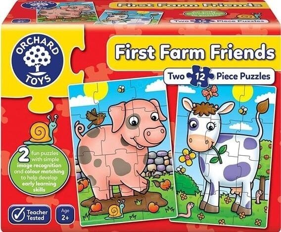 Dėlionių Orchard Toys Pirmieji ūkio draugai, 2x12 d. цена и информация | Dėlionės (puzzle) | pigu.lt