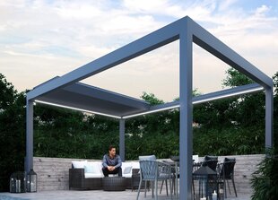 Pavesinė Pergola Delux, 3500x4964 cm, pilka цена и информация | Беседки, навесы, тенты | pigu.lt