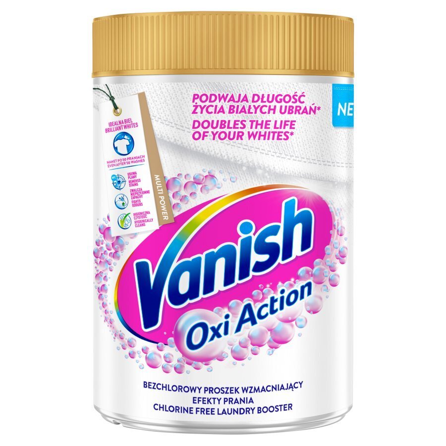 Vanish Oxi Action White milteliai dėmėms šalinti, 625 g x 6 vnt. kaina ir informacija | Skalbimo priemonės | pigu.lt