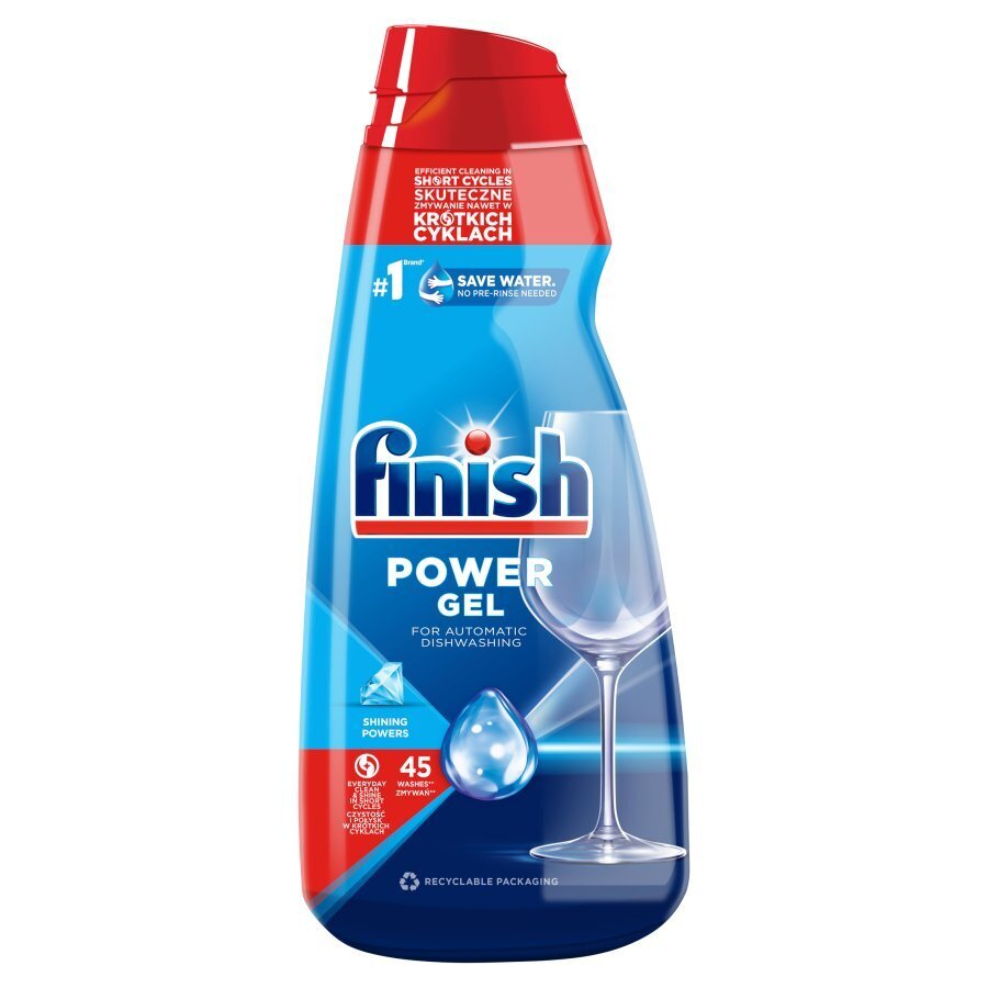 Finish Allin1 Max Power Gel gelis indaplovėms, 0,9 l x 2 vnt. kaina ir informacija | Indų plovimo priemonės | pigu.lt