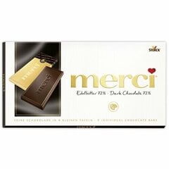 Шоколадный Merci Dark Chocolate 72% 100 g. 4 набор упаковки цена и информация | Сладости | pigu.lt